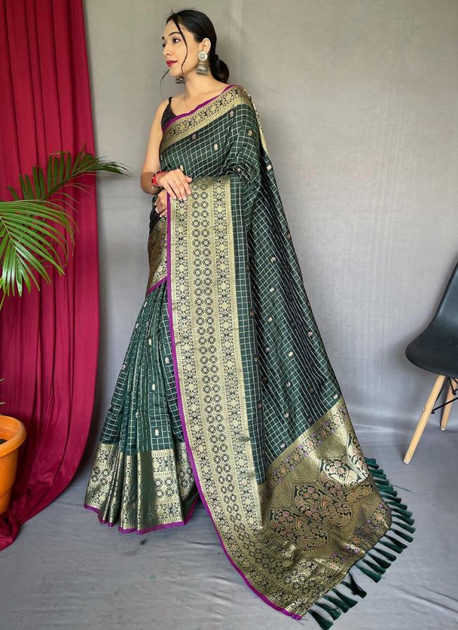 Kanjivaram Silk Green Party Wear Weaving Saree
